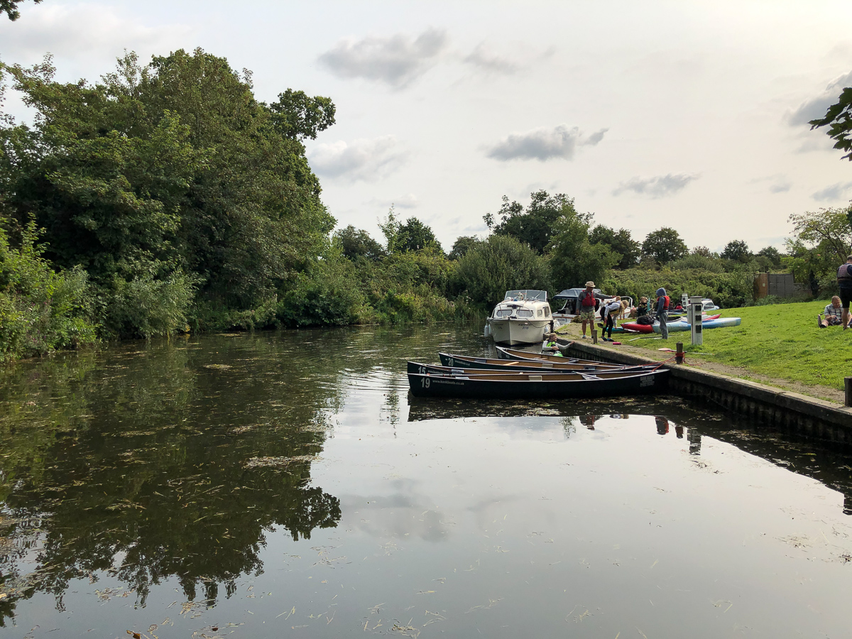 Dilham moorings pictured from the bridge