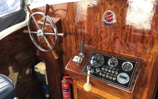 Final coat of unthinned Epifanes Clear Varnish and fittings re-assembled