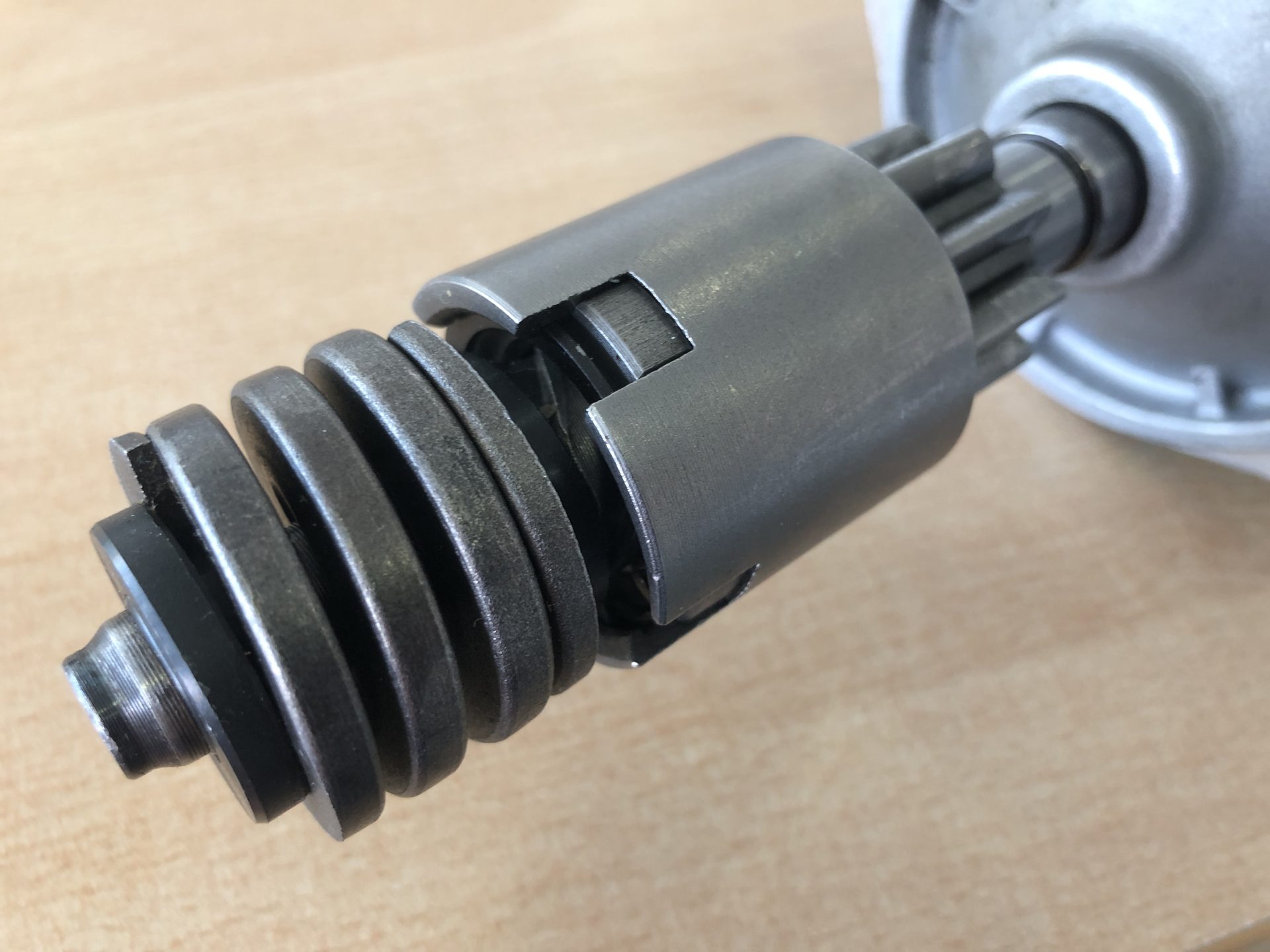 The Sheridan Marine starter had 9 teeth but wouldn't mesh with my ring gear